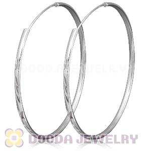 Dia 65mm Sterling Silver Hoop Earrings European Beads Compatible