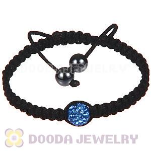 Wholesale On Sale Handmade Pave Blue Crystal Macrame Bracelets