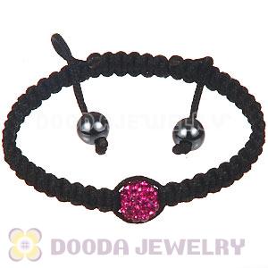 Wholesale On Sale Handmade Pave Fushia Crystal Macrame Bracelets