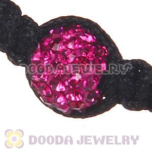 Wholesale On Sale Handmade Pave Fushia Crystal Macrame Bracelets