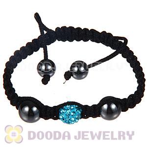 Wholesale On Sale Handmade Pave Cyan Crystal Macrame Bracelets