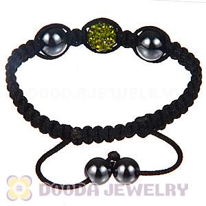 Wholesale On Sale Handmade Pave Olivine Crystal Macrame Bracelets
