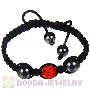 Wholesale On Sale Handmade Pave Orange Crystal Macrame Bracelets