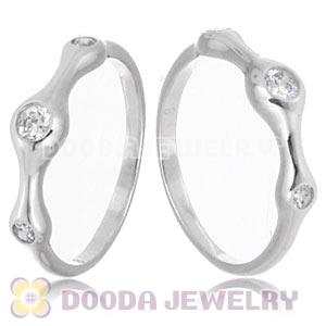 Platinum Plated Stackable Halo Ring With Austrian Crystal Diamond