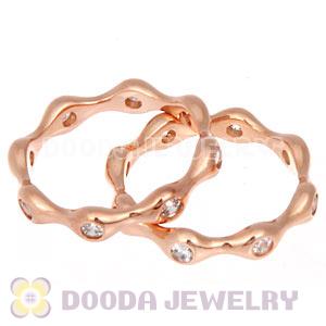 Rose Gold Plated Stackable Ring With Austrian Crystal Diamond
