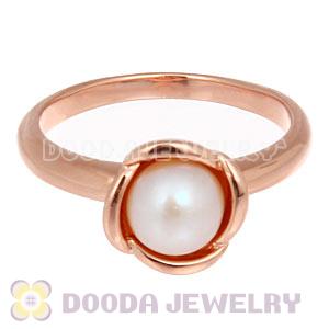 Rose Gold Plated Stackable Bloom Pearl Ring Wholesale