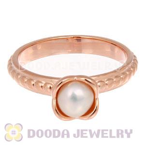 Rose Gold Plated Stackable Bloom Pearl Ring Wholesale