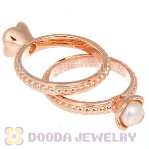 Rose Gold Plated Stackable Bloom Pearl Ring Wholesale
