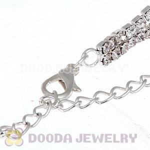 Silver Plated Alloy Crystal Bracelets Chain Wholesale With Lobster Clasp