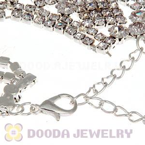 Silver Plated Alloy Crystal Bracelets Chain Wholesale With Lobster Clasp