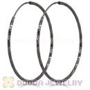 45mm Gun Black Plated Silver Hoop Earrings European Beads Compatible