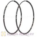 45mm Gun Black Plated Silver Hoop Earrings European Beads Compatible