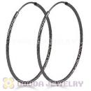 45mm Gun Black Plated Silver Hoop Earrings European Beads Compatible