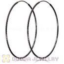 55mm Gun Black Plated Silver Hoop Earrings European Beads Compatible