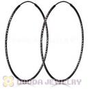 55mm Gun Black Plated Silver Hoop Earrings European Beads Compatible