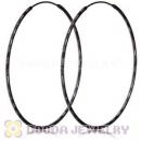 55mm Gun Black Plated Silver Hoop Earrings European Beads Compatible