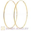 Dia 75mm Gold Plated Silver Hoop Earrings European Beads Compatible