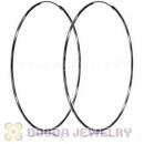Dia 75mm Gun Black Plated Silver Hoop Earrings European Beads Compatible