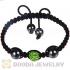 Wholesale On Sale Handmade Pave Green Crystal Macrame Bracelets