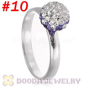 8mm Czech Crystal Ball 925 Sterling Silver Rings Wholesale