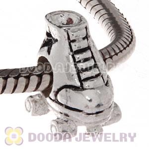 Silver Plated European Roller Skate Charm Bead Wholesale 
