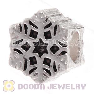 Silver Plated European Christmas Snowflakes Charm Bead Wholesale 