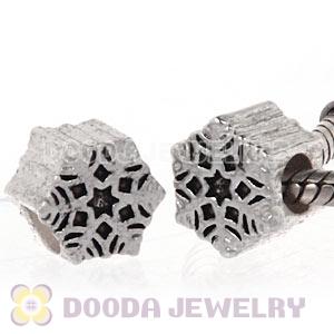 Silver Plated European Christmas Snowflakes Charm Bead Wholesale 