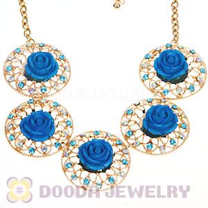 Fashion Crystal Rose Flower Choker Collar Necklace Wholesale