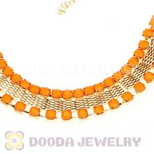 Chunky Gold Chain Resin Rhinestone Choker Collar Necklaces Wholesale