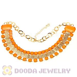 Chunky Gold Chain Resin Rhinestone Choker Collar Necklaces Wholesale
