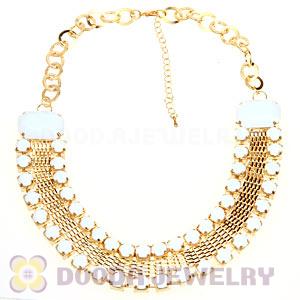 Chunky Gold Chain Resin Rhinestone Choker Collar Necklaces Wholesale