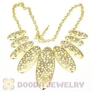 Gothic Gold Tone Inlay Crystal Pendant Choker Necklaces Wholesale