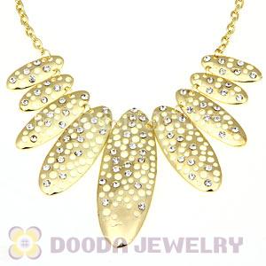 Gothic Gold Tone Inlay Crystal Pendant Choker Necklaces Wholesale