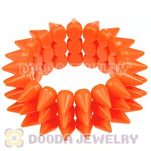 Fashion 3 Rows Rock Punk Spike Rivets Elastic Stretch Bangle Bracelet