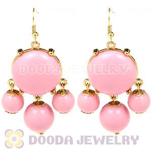 Fashion Gold Plated Pink Drop Bubble Earrings Wholesale