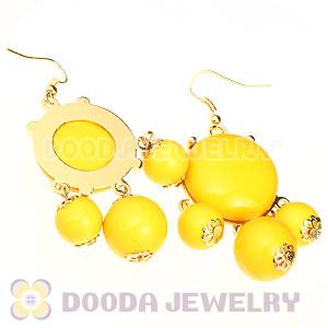 Fashion Gold Plated Drop Yellow Bubble Earrings Wholesale