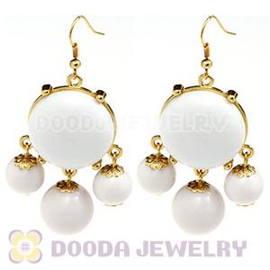 Fashion Gold Plated Drop White Bubble Earrings Wholesale