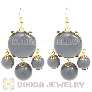 Fashion Gold Plated Drop Grey Bubble Earrings Wholesale