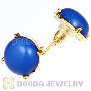 2012 Fashion Gold Plated Dark Blue Bubble Stud Earrings Wholesale