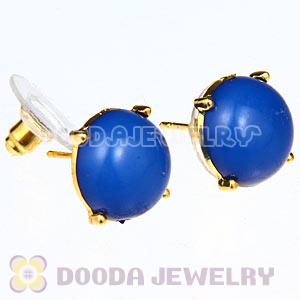 2012 Fashion Gold Plated Dark Blue Bubble Stud Earrings Wholesale