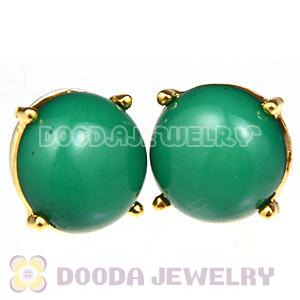 2012 Fashion Gold Plated Dark Green Bubble Stud Earrings Wholesale