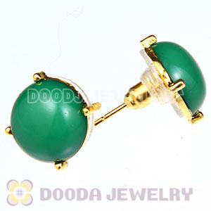 2012 Fashion Gold Plated Dark Green Bubble Stud Earrings Wholesale