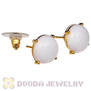 2012 Fashion Gold Plated White Bubble Stud Earrings Wholesale