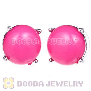 2012 Fashion Silver Plated Pink Bubble Stud Earrings Wholesale