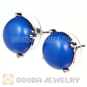 2012 Fashion Silver Plated Dark Blue Bubble Stud Earrings Wholesale