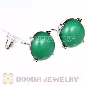 2012 Fashion Silver Plated Dark Green Bubble Stud Earrings Wholesale