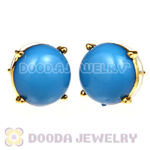 2012 Fashion Gold Plated Blue Bubble Stud Earrings Wholesale