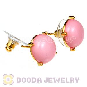 2012 Fashion Gold Plated Pink Bubble Stud Earrings Resin Wholesale