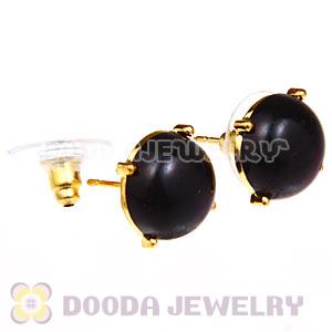 2012 Fashion Gold Plated Black Bubble Stud Earrings Wholesale