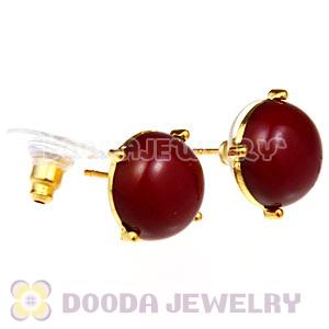 2012 Fashion Gold Plated Red Bubble Stud Earrings Wholesale